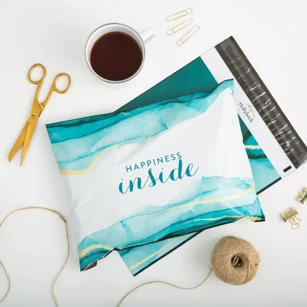 25 pack 10x13 Teal polka dot 